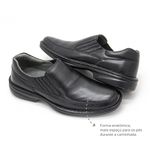 Sapato social Leve Couro Preto Ultra Conforto Leveterapia