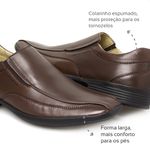 Sapato Social Masculino Conforto Couro Dark Brown Leveterapia