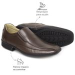 Sapato Social Masculino Conforto Couro Dark Brown Leveterapia