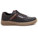 Sapatênis Leve com Elástico Couro Dark brown Leveterapia 45701