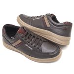 Sapatênis Leve com Elástico Couro Dark brown Leveterapia 45701