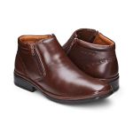 Bota social masculina Leve Couro Dark Brown Leveterapia 