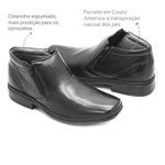 Bota social masculina Leve Couro Preto Leveterapia