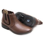 Bota social masculina Leve Couro Café Leveterapia 