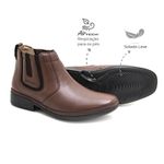 Bota social masculina Leve Couro Café Leveterapia 