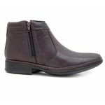 Bota social masculina Leve Couro Dark Brown com Ziper Leveterapia