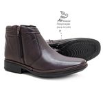 Bota social masculina Leve Couro Dark Brown com Ziper Leveterapia