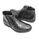 Bota social masculina Leve Couro Preta Tradicional Leveterapia 