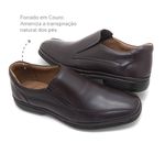 Sapato Social Tradicional Masculino Conforto Couro Dark Brown Leveterapia