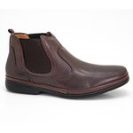 Bota social masculina Leve Couro Cafe Com Elastico Tradicional Leveterapia Copia
