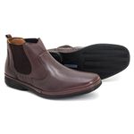 Bota social masculina Leve Couro Cafe Com Elastico Tradicional Leveterapia Copia