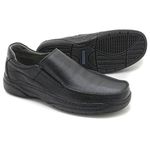 Sapato Casual em couro Preto com elástico Leveterapia 