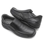 Sapato Casual em couro Preto com elástico Leveterapia 