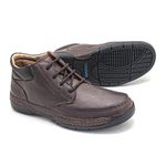 Bota Casual em couro Cafe com Cadarço Leveterapia 