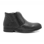 Bota Social Masculina Conforto Couro Preto Ziper Leveterapia 