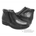 Bota Social Masculina Conforto Couro Preto Ziper Leveterapia 