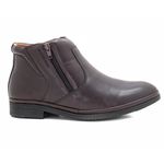 Bota Social Masculina Conforto Couro Dark Brown Ziper Leveterapia