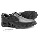 Sapato Social Masculino Conforto Couro Carneiro Preto Leveterapia 