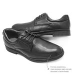 Sapato Social Masculino Conforto Couro Carneiro Preto Leveterapia 