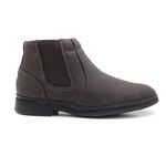 Bota Social Masculina Conforto Couro Café Elástico Leveterapia