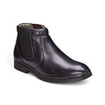 Bota Social Masculina Conforto Couro Preto Elástico Leveterapia 