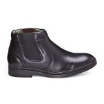 Bota Social Masculina Conforto Couro Preto Elástico Leveterapia 