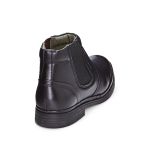 Bota Social Masculina Conforto Couro Preto Elástico Leveterapia 