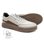 Sapatênis Leve Couro Creme Leveterapia - 47102