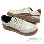 Sapatênis Leve Couro Creme Leveterapia - 47102