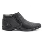 Bota social masculina Confortech Couro Preto Legitimo Leveterapia 
