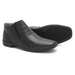 Bota social masculina Confortech Couro Preto Legitimo Leveterapia 