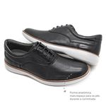 Sapato Casual Couro Carneiro Preto Leveterapia - 47503