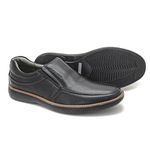Sapato Casual Couro Legitimo Preto Leveterapia 