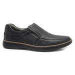 Sapato Casual Couro Legitimo Preto Leveterapia 