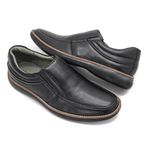 Sapato Casual Couro Legitimo Preto Leveterapia 