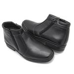 Bota social masculina Leve Couro Preta New York Leveterapia