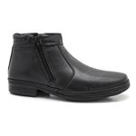 Bota social masculina Leve Couro Preta New York Leveterapia