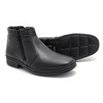 Bota social masculina Leve Couro Preta New York Leveterapia