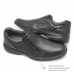 Sapato social Leve Couro Carneiro Preto Leveterapia - 47704