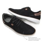 Sapato Casual Masculino Couro Nobuck Preto Leveterapia