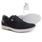 Sapato Casual Masculino Couro Nobuck Preto Leveterapia