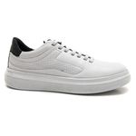 Sapatênis Casual com Elástico Couro Branco Leveterapia 