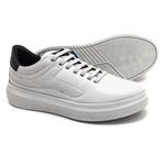 Sapatênis Casual com Elástico Couro Branco Leveterapia 