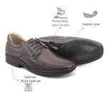 Sapato social Leve Couro Dark Brown Leveterapia