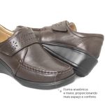 Sapato Feminino Confortável com Velcro Café Levecomfort 