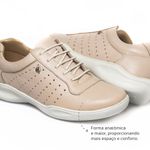 Tênis Feminino Confortável Couro Nude Levecomfort