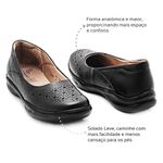 Sapatilha Feminina Confortável Preto Levecomfort 