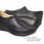 Sapato Feminino Confortável com Elástico Preto Levecomfort