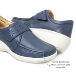 Sapato Feminino Confortável Velcro Marinho Levecomfort