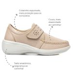 Sapato Feminino Confortável com Velcro Nude Levecomfort 